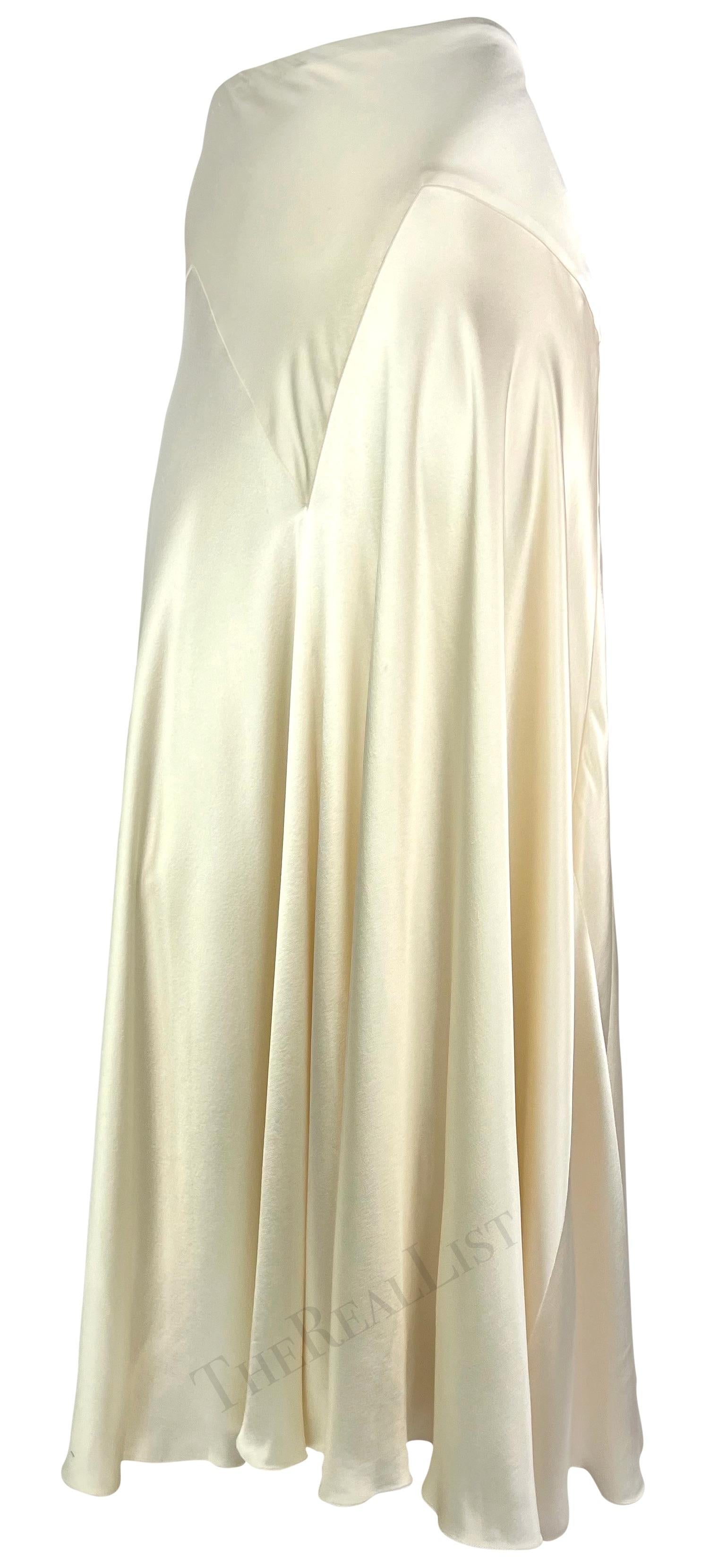 S/S 2005 Ralph Lauren Runway White Satin Voluminous Flare Maxi Skirt In Excellent Condition In West Hollywood, CA