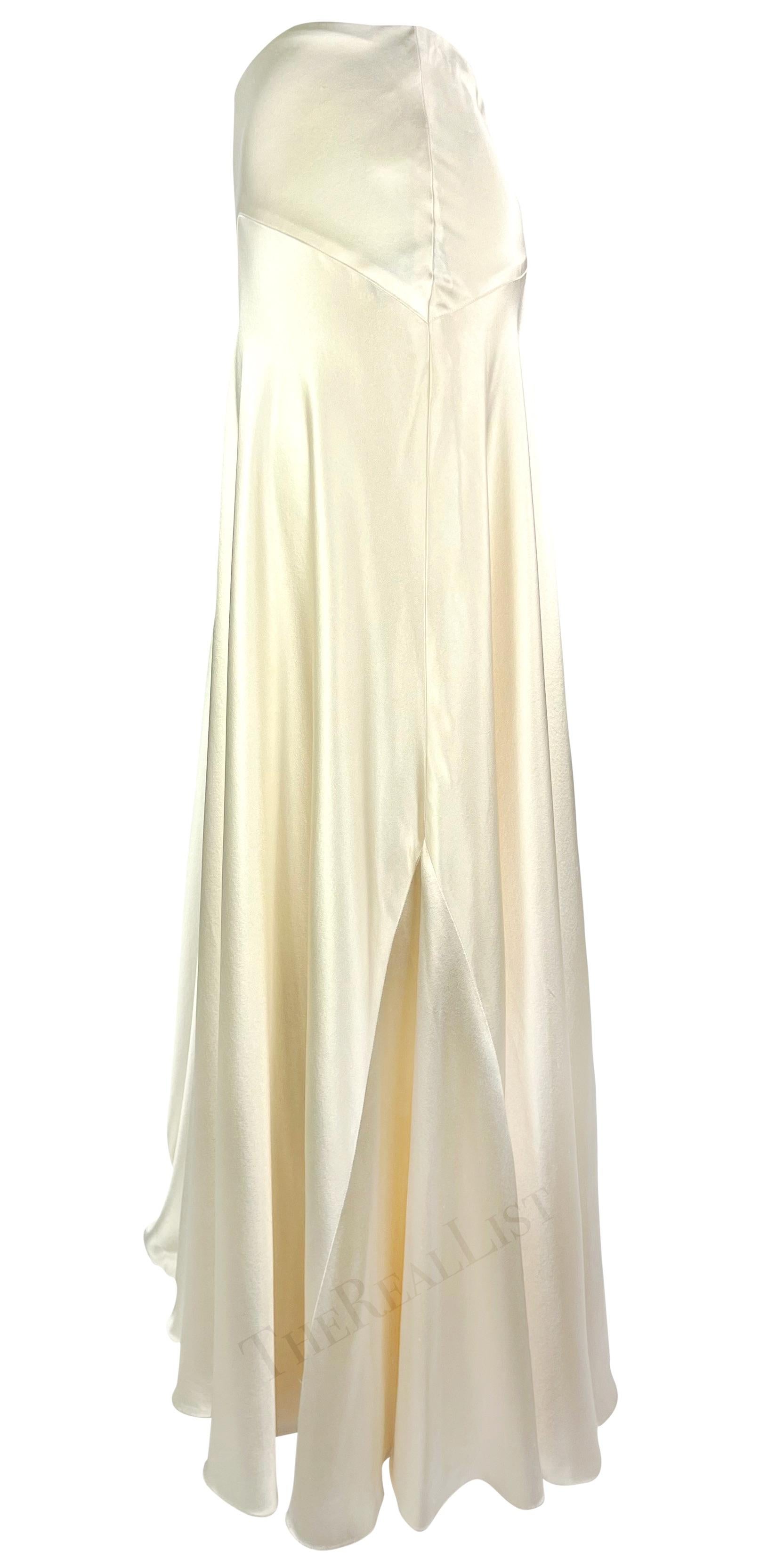 S/S 2005 Ralph Lauren Runway White Satin Voluminous Flare Maxi Skirt For Sale 1