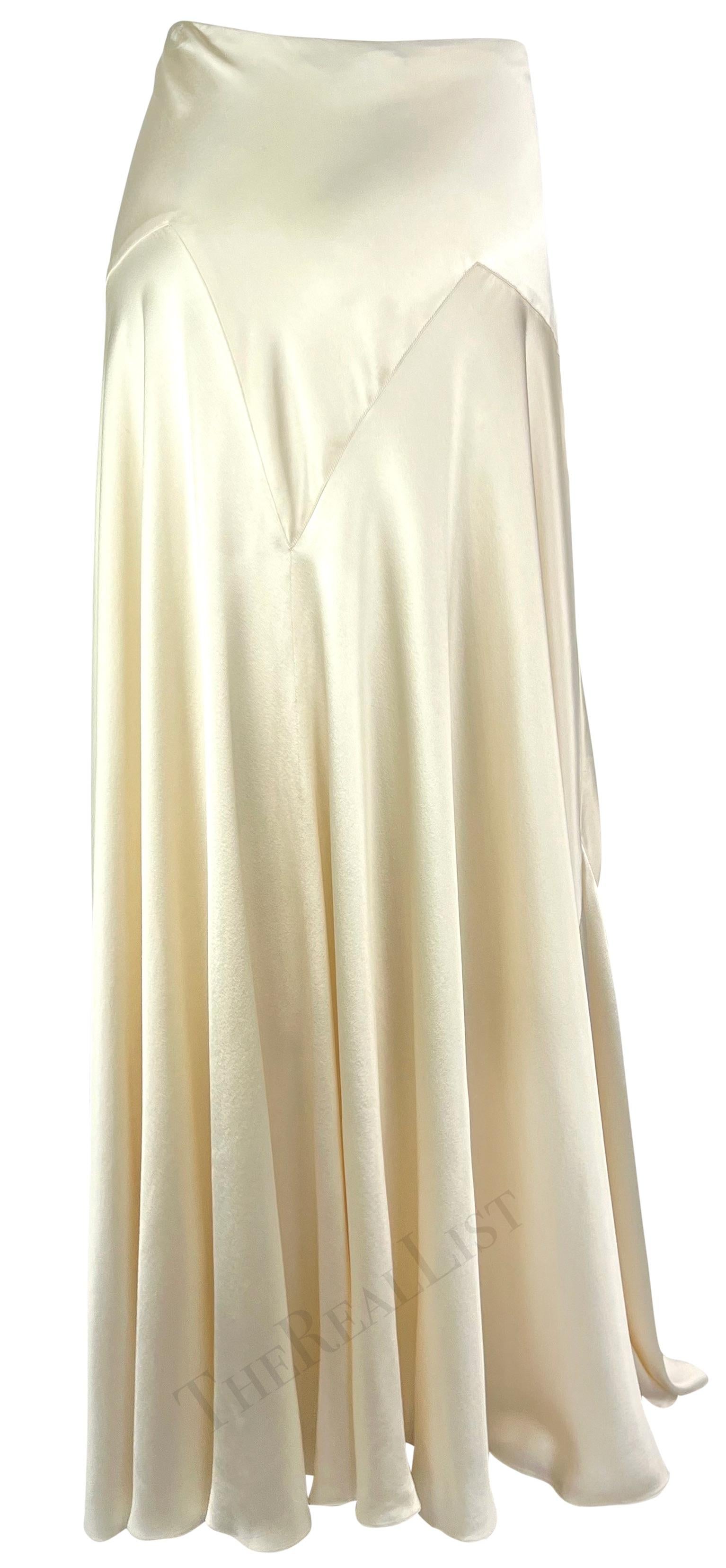 S/S 2005 Ralph Lauren Runway White Satin Voluminous Flare Maxi Skirt For Sale 2