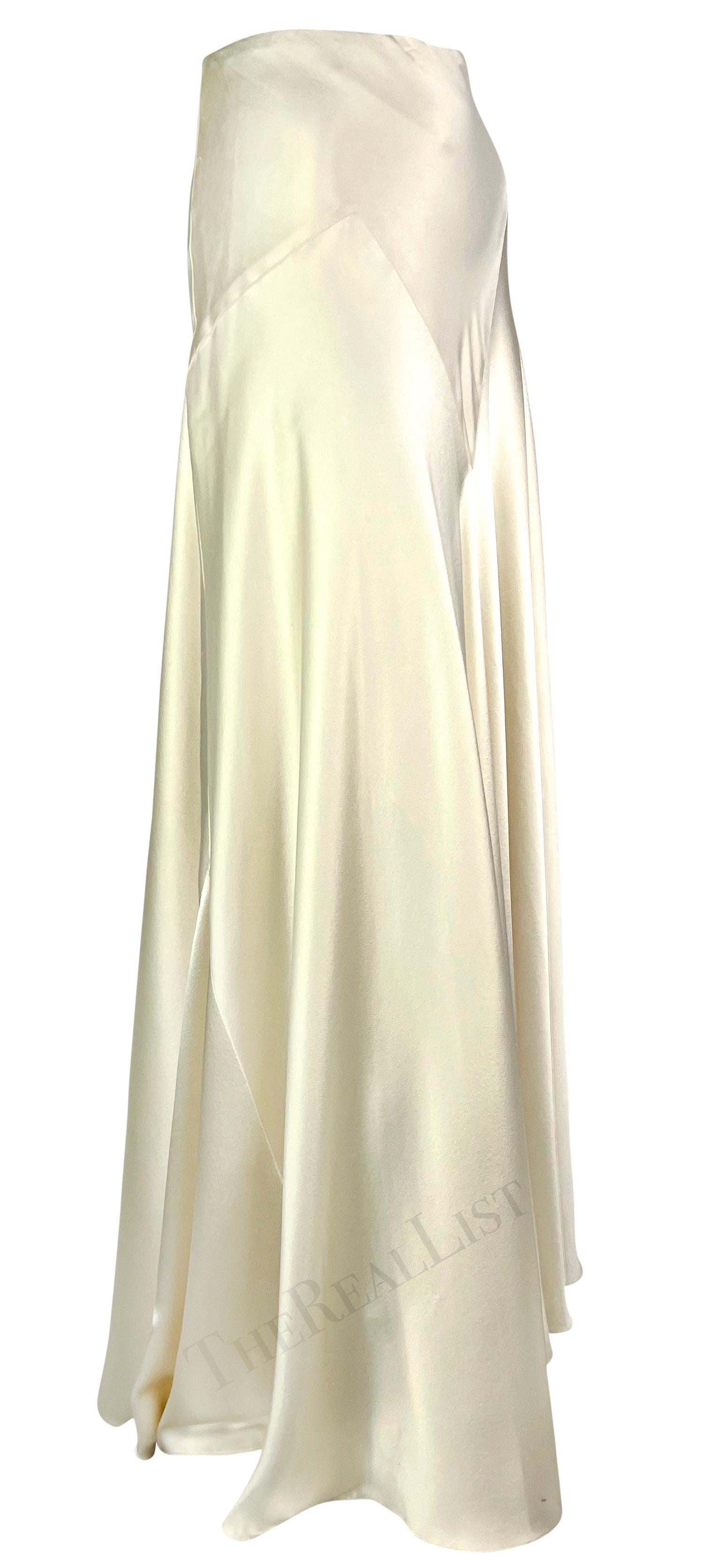 S/S 2005 Ralph Lauren Runway White Satin Voluminous Flare Maxi Skirt For Sale 3