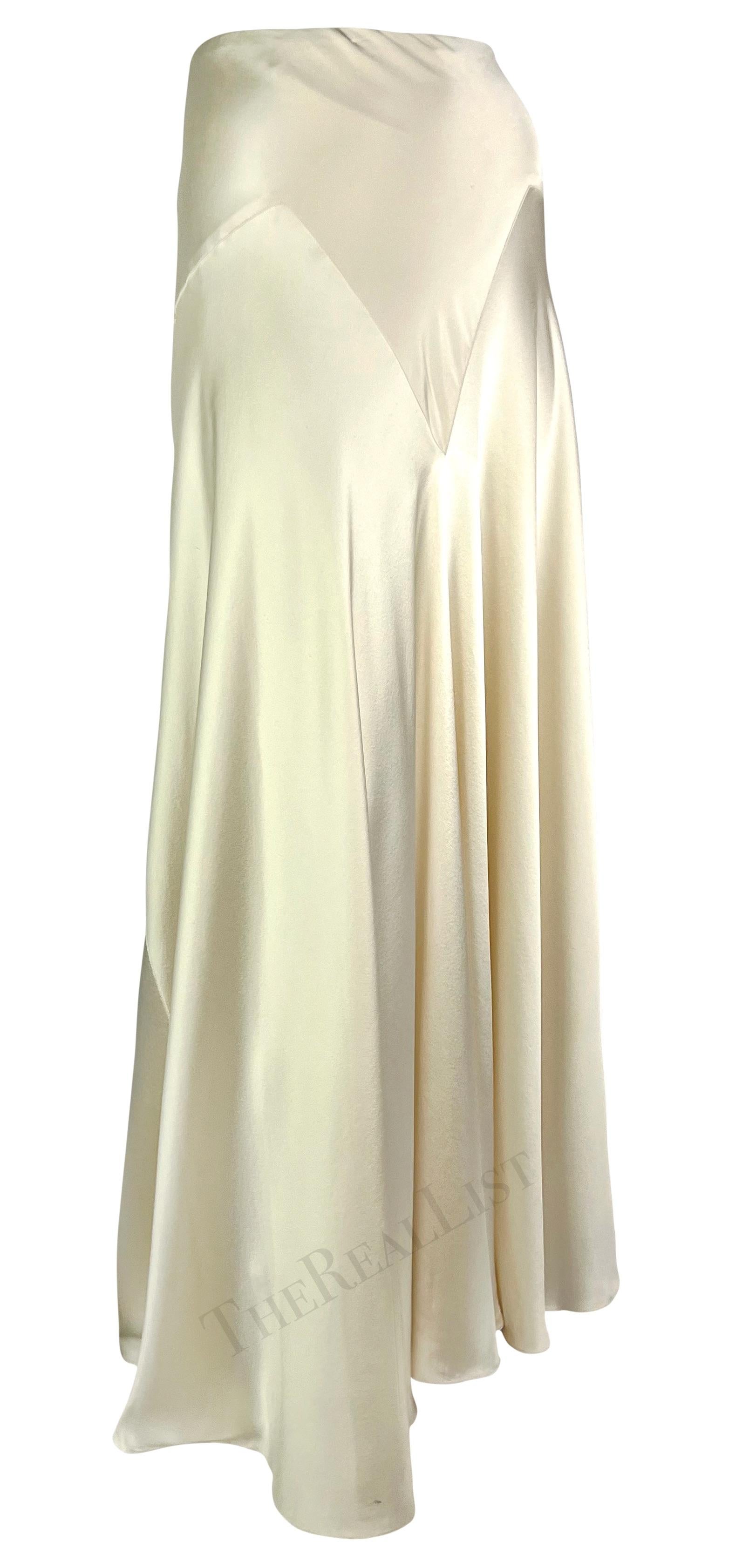 S/S 2005 Ralph Lauren Runway White Satin Voluminous Flare Maxi Skirt For Sale 4