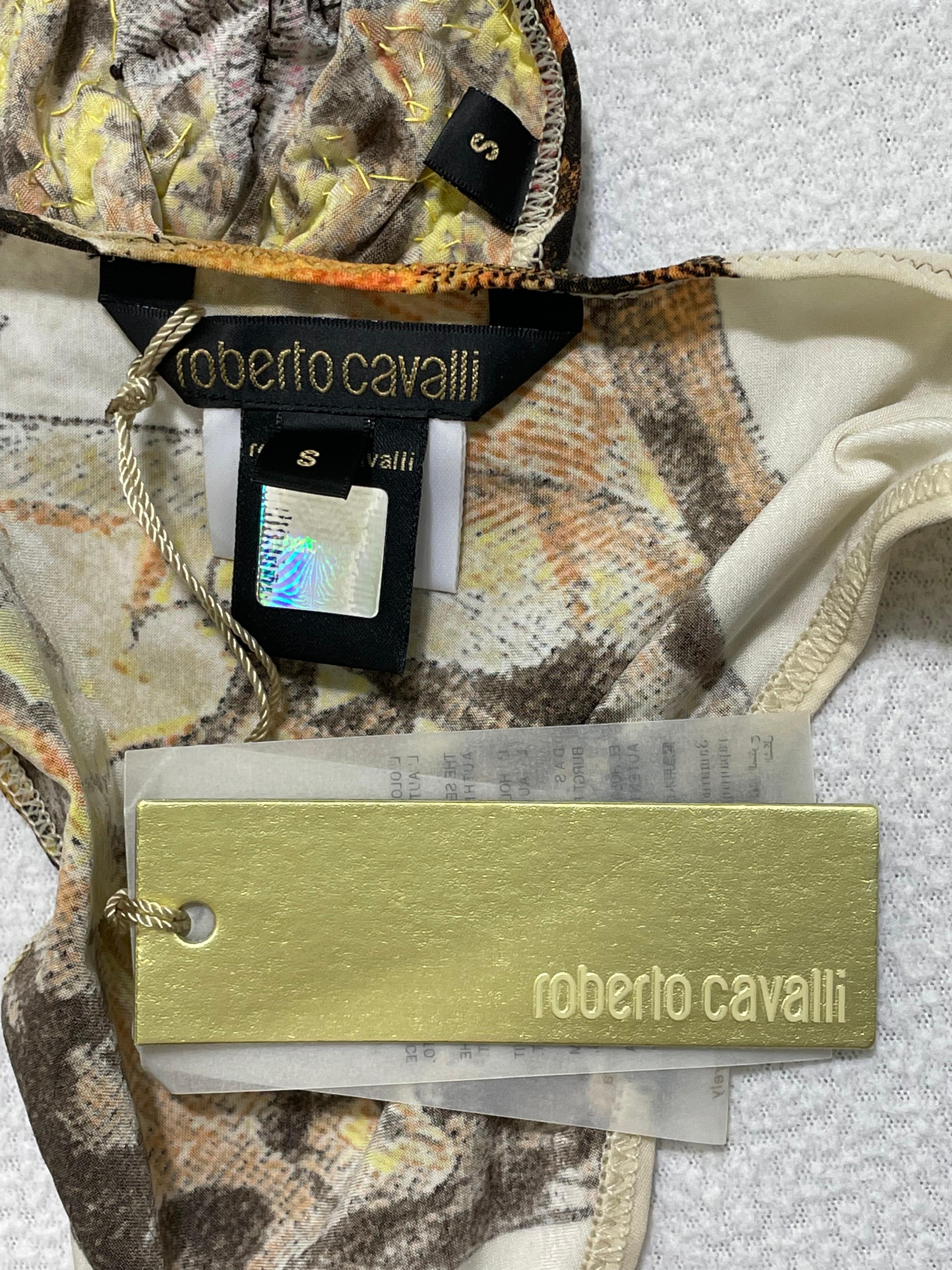 S/S 2005 Roberto Cavalli Perlen-Muscheln Elfenbeinfarbener Bikini im Zustand „Hervorragend“ in Yukon, OK