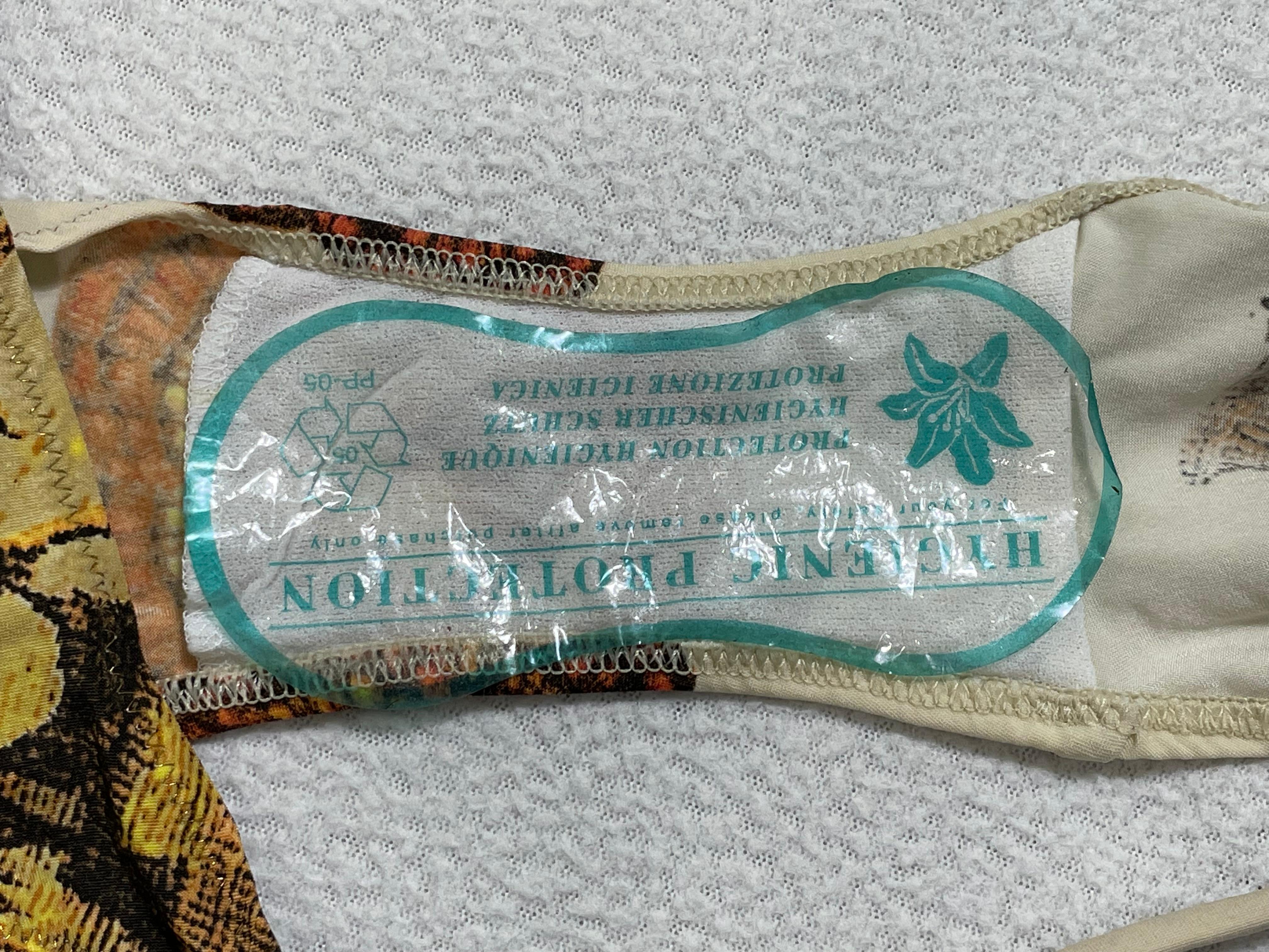 S/S 2005 Roberto Cavalli Perlen-Muscheln Elfenbeinfarbener Bikini Damen