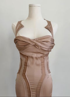 Gucci Spring/Summer 2005 Silk Light Brown Mini Dress with Open Back