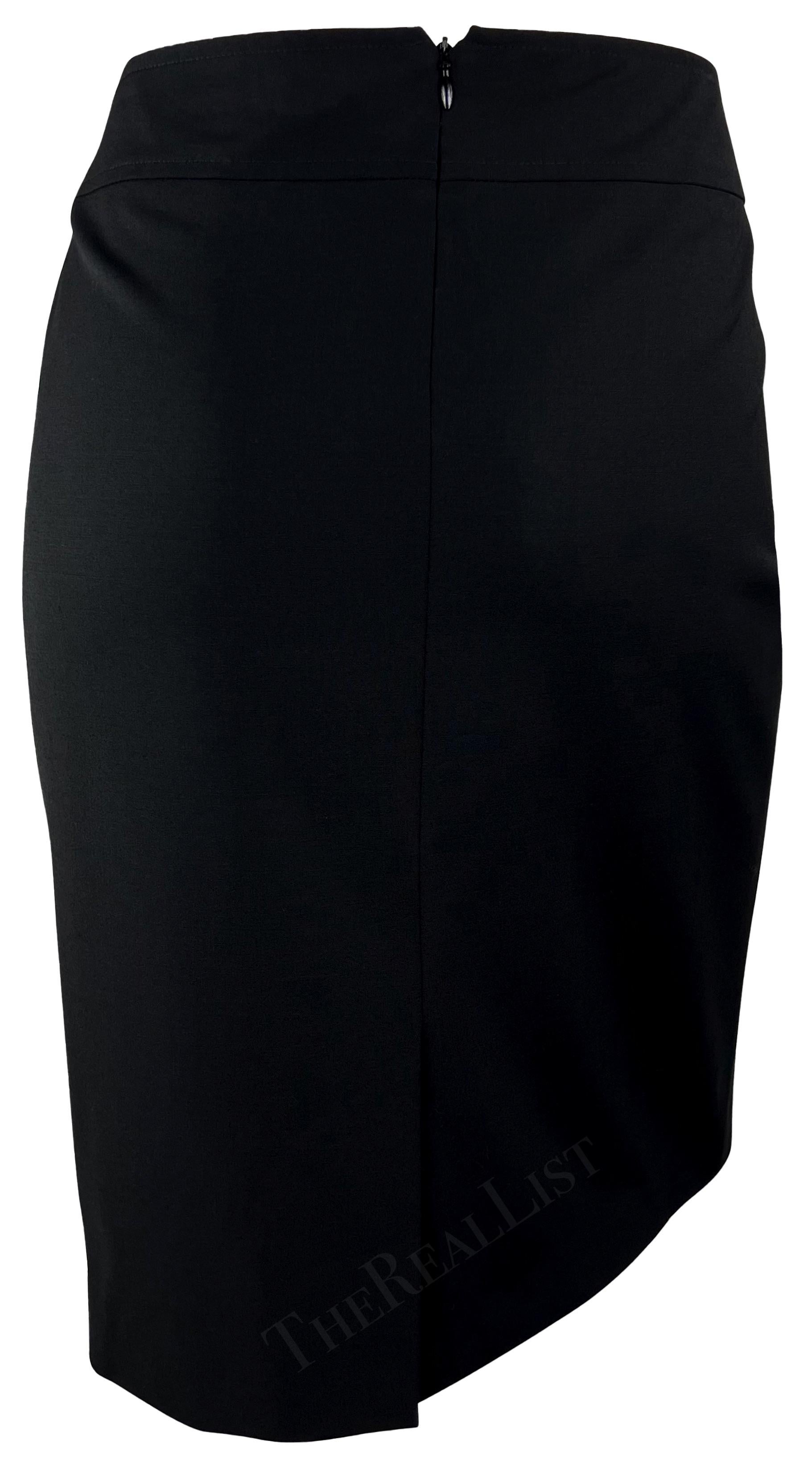 S/S 2005 Versace by Donatella Black Medusa Belt Pencil Skirt For Sale 2