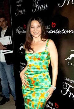 S/S 2005 Versace by Donatella Sample Orange Green Floral Satin Bodycon Dress