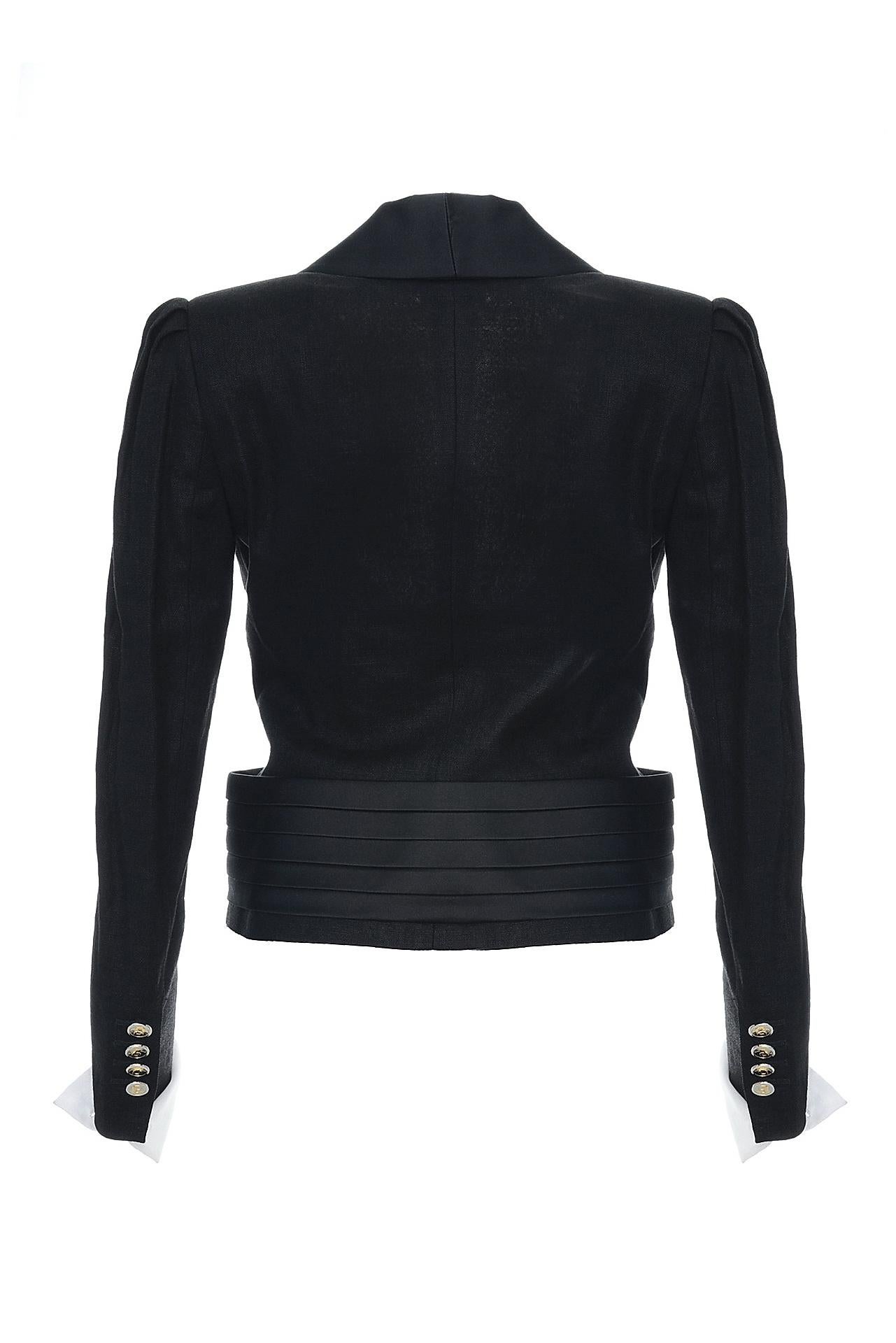 women's cropped tuxedo jacket