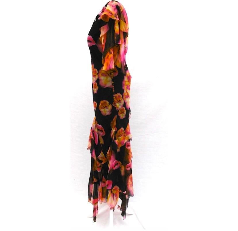S/S 2005 Vintage John Galliano for Christian Dior Lip Print Silk Dress In Excellent Condition In Montgomery, TX