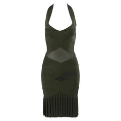 S/S 2006 Alexander McQueen by McQueen green pleated bandage halter dress from 'n