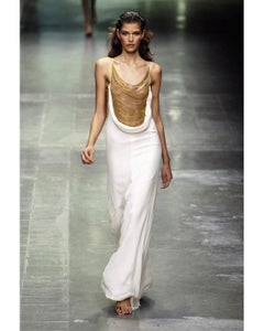 S/S 2006 Alexander McQueen Gold Chain White Gown