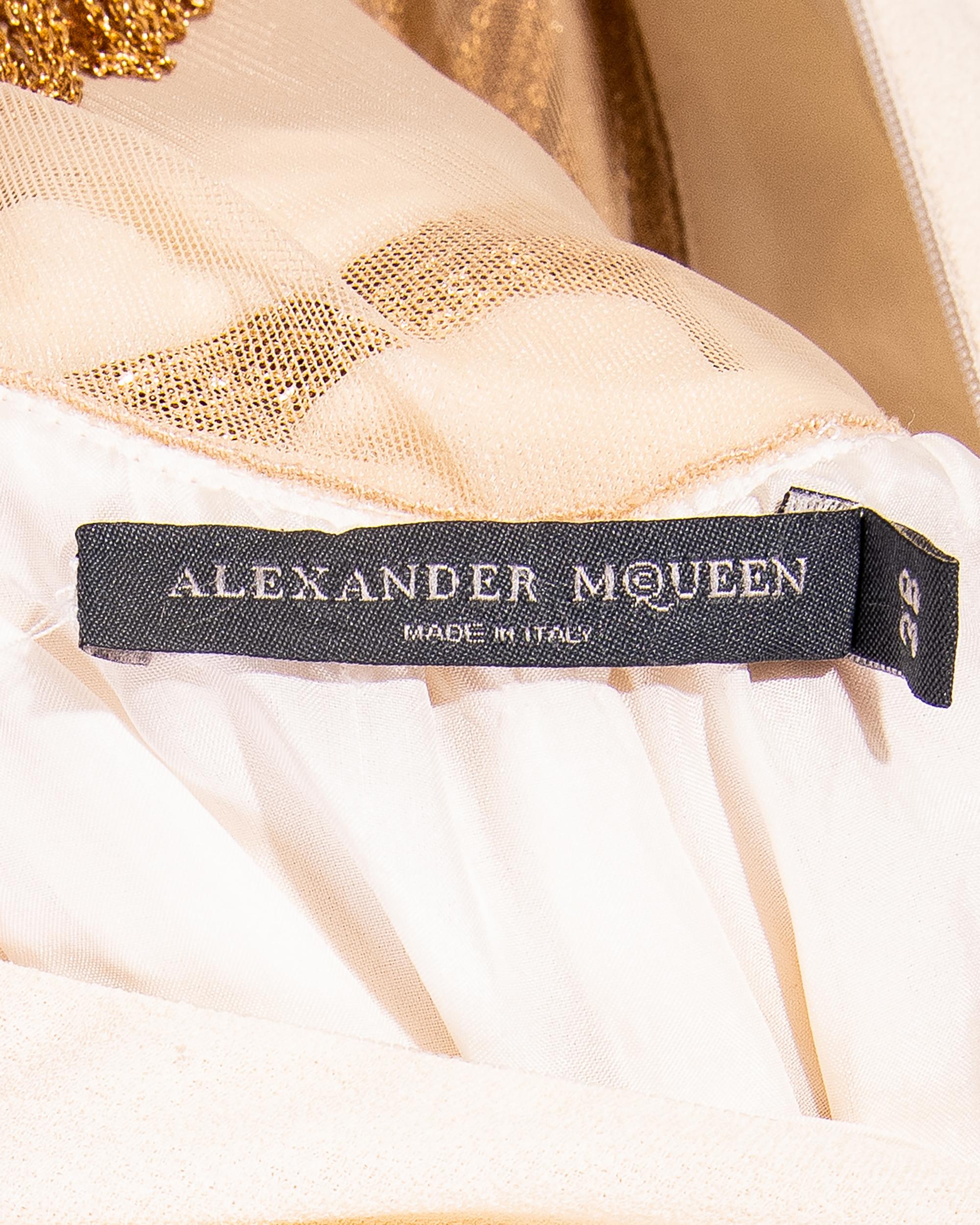S/S 2006 Alexander McQueen Gold Chain White Gown 3
