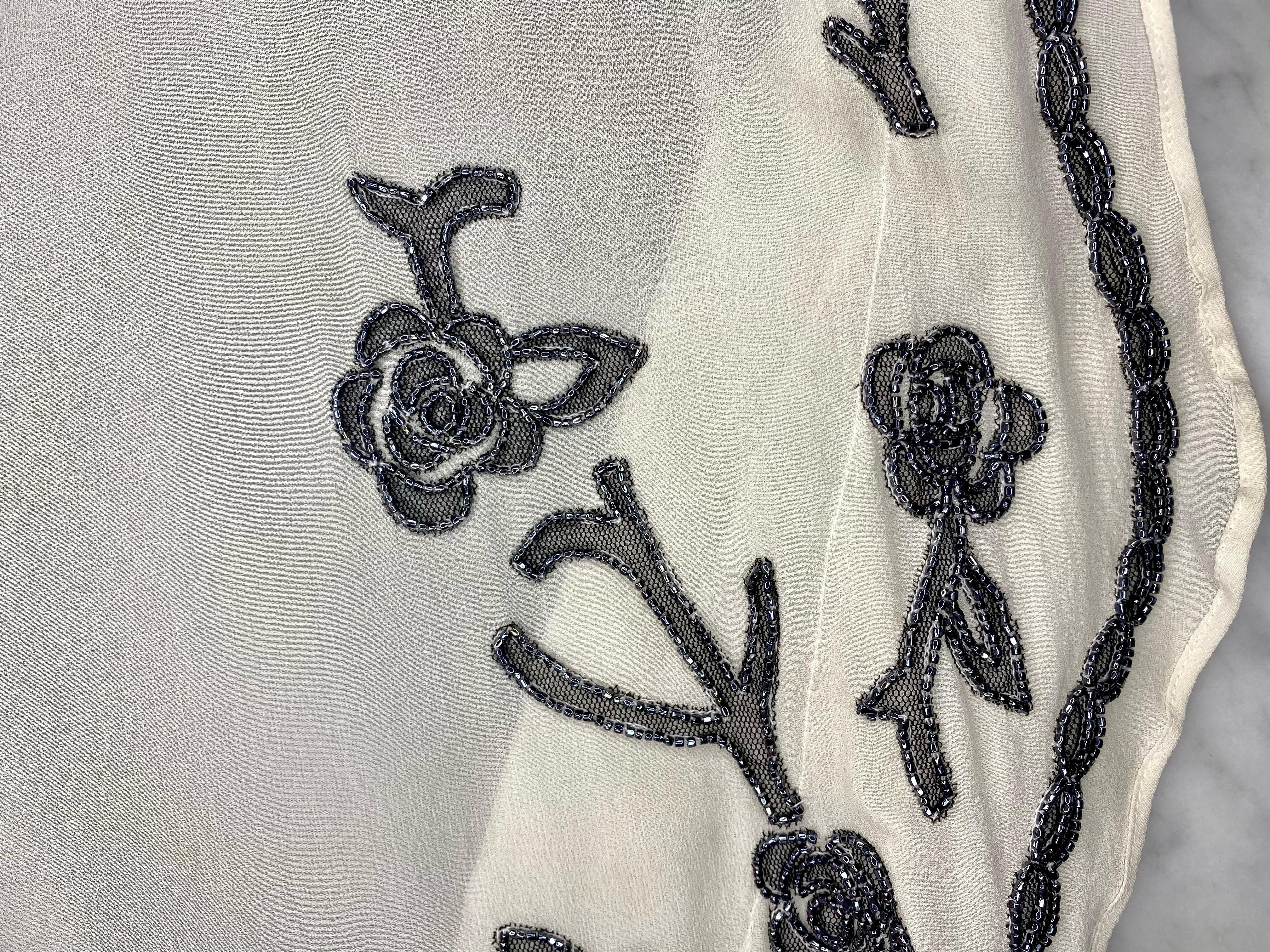 Robe en mousseline de soie perlée à motifs floraux Christian Dior par John Galliano, A/H 2006 Pour femmes en vente