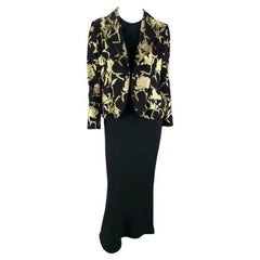 S/S 2006 Christian Dior Haute Couture by Galliano Gold Black Dress Jacket Set