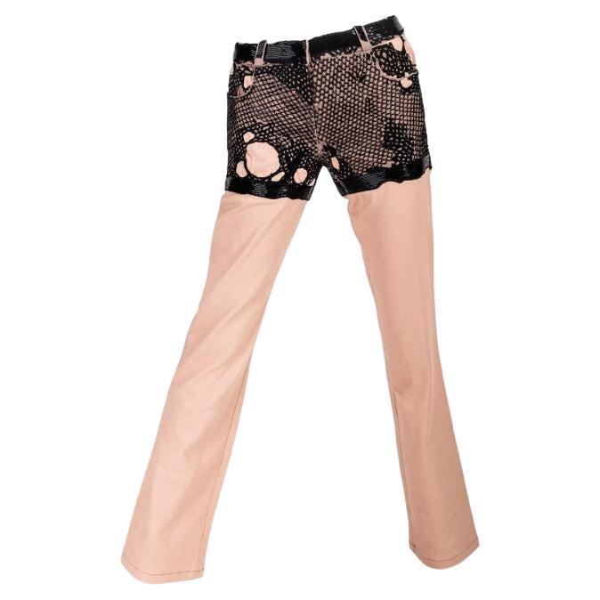 S/S 2006 Christian Dior Pants with Beaded ‘Distressed Shorts’ Overlay