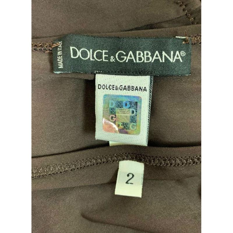 Black S/S 2006 Dolce & Gabbana Runway Brown Tie Around Ultra Tiny Bikini