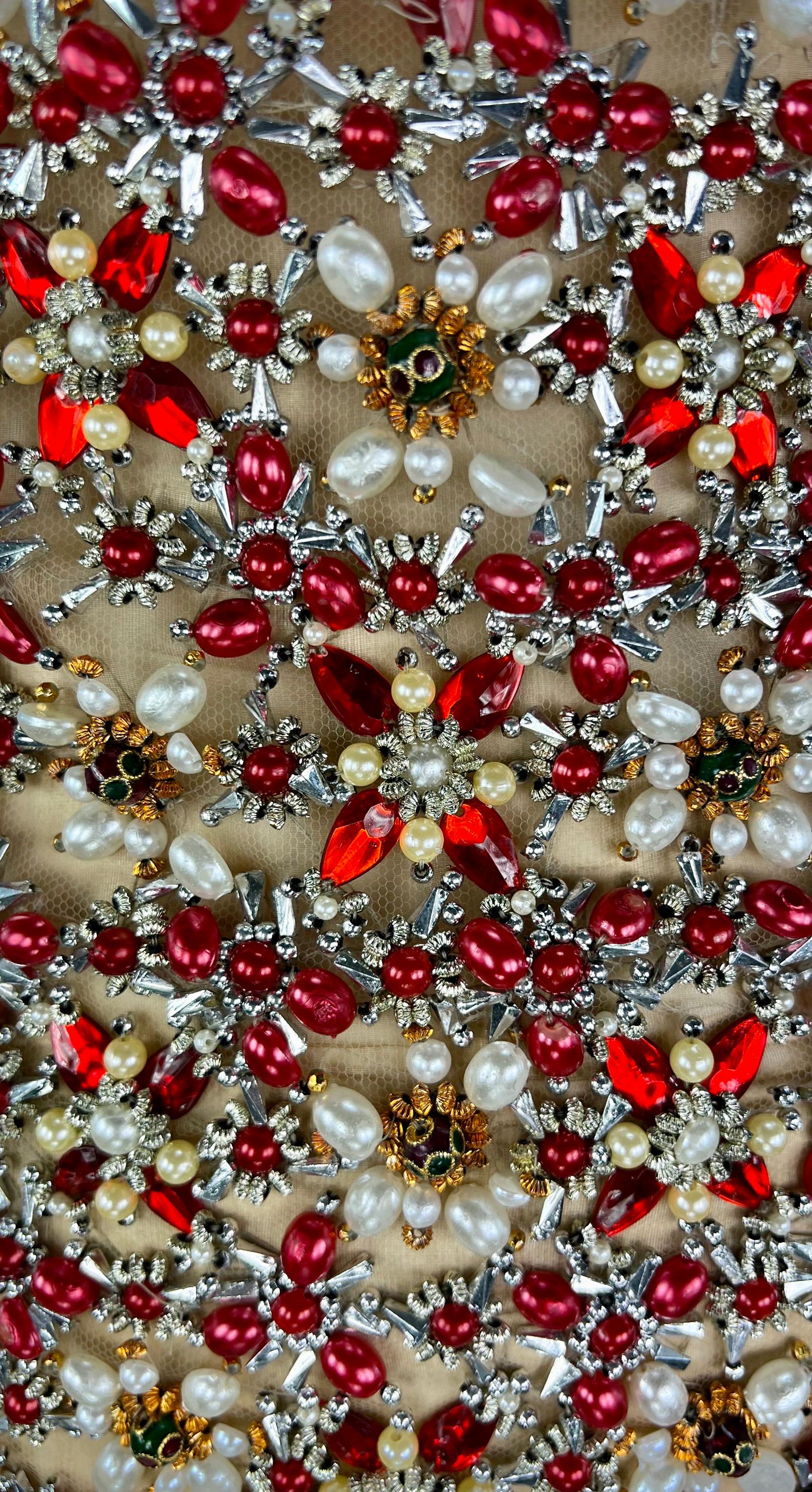 S/S 2006 Gianfranco Ferré Durchsichtige Kunstperlen Perlen Beige Rückenfreies Krawatten-Top Bluse im Zustand „Hervorragend“ im Angebot in West Hollywood, CA