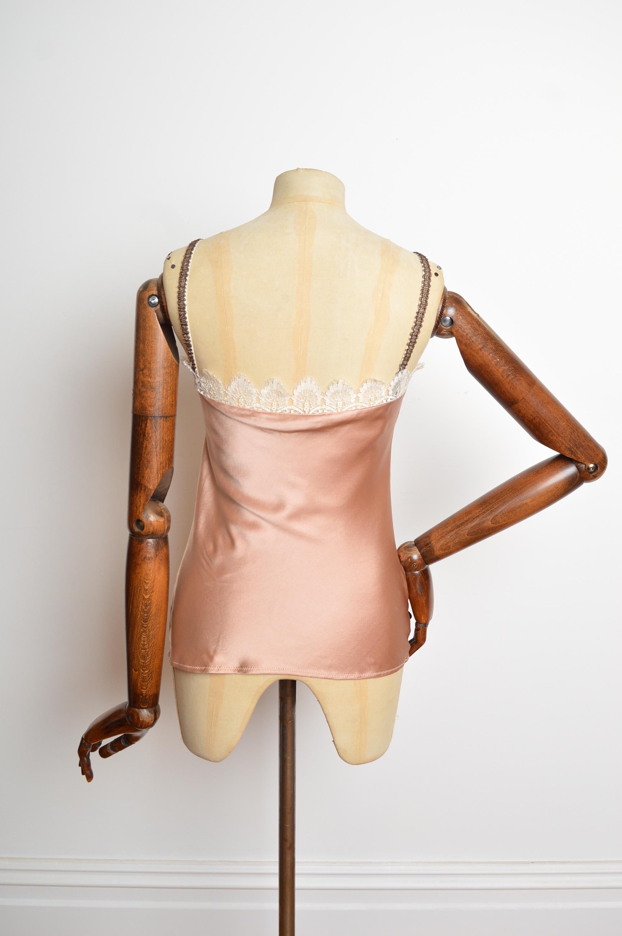 Canotta in raso e pizzo di John Galliano per la P/E 2006 - Canottiera - Canottiera in vendita 5