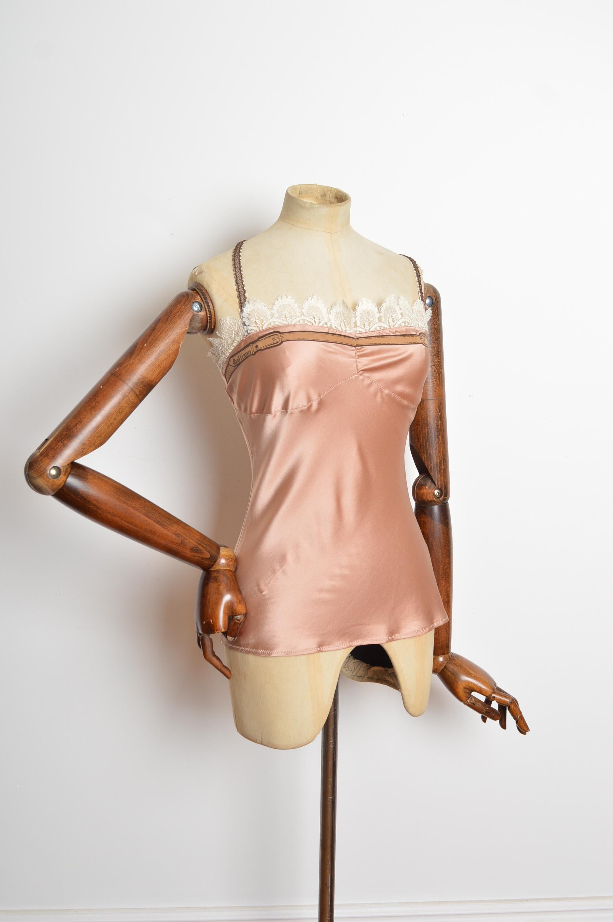 Canotta in raso e pizzo di John Galliano per la P/E 2006 - Canottiera - Canottiera in vendita 4