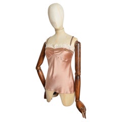 S/S 2006 John Galliano Nude Peach Satin & Lace Lingerie Camisole - Vest Top