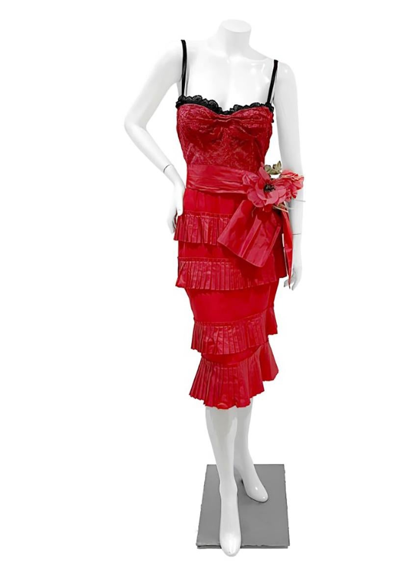 dolce and gabbana red corset dress