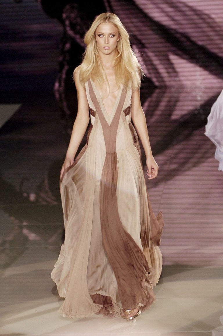 S/S 2006 Look #50 Versace Silk Gown For Sale at 1stDibs