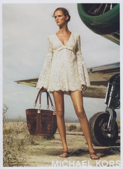 S/S 2006 Michael Kors Off-White Lace Bow Sleeveless Mini Dress