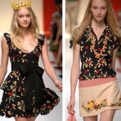 Vestido de seda con estampado de pasta de Moschino Cheap & Chic, temporada primavera-verano 2006