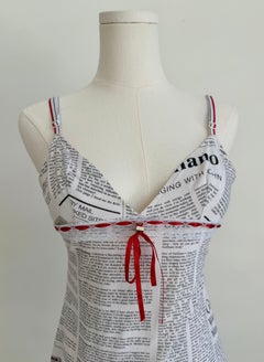 S/S 2006 White Newspaper “Gazette” Mini Dress