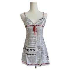 S/S 2006 White Newspaper “Gazette” Mini Dress
