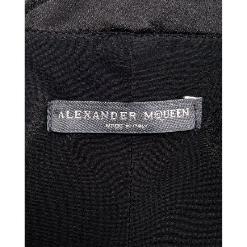 S/S 2007 Alexander McQueen Silk Satin Tuxedo-Style Gown with Beaded Collar In Good Condition In North Hollywood, CA