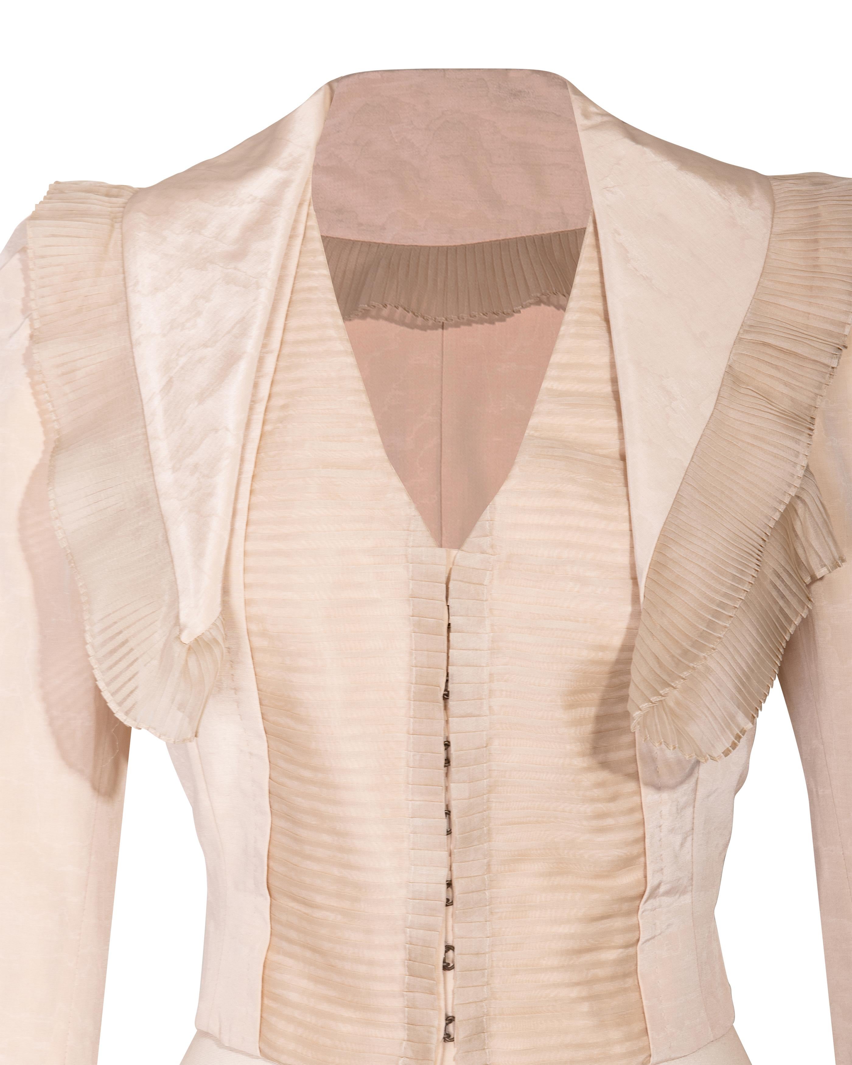 S/S 2007 Alexander McQueen Tan Evening Jacket with Pleated Ruffle Details 2