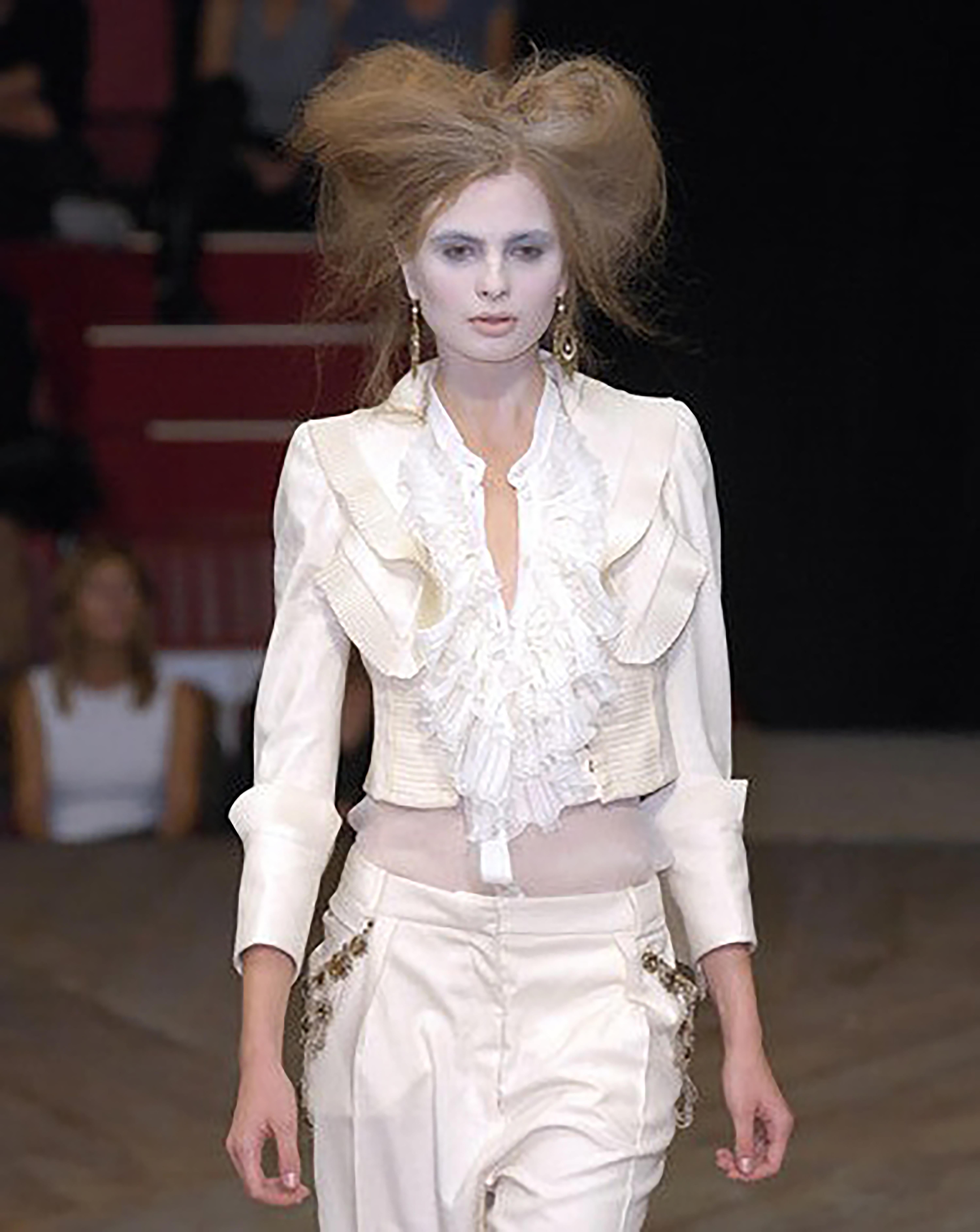 S/S 2007 Alexander McQueen Tan Evening Jacket with Pleated Ruffle Details 4