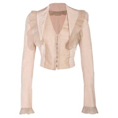 S/S 2007 Alexander McQueen Tan Evening Jacket with Pleated Ruffle Details