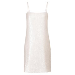 S/S 2007 Chanel by Karl Lagerfeld White Sequin Mini Dress