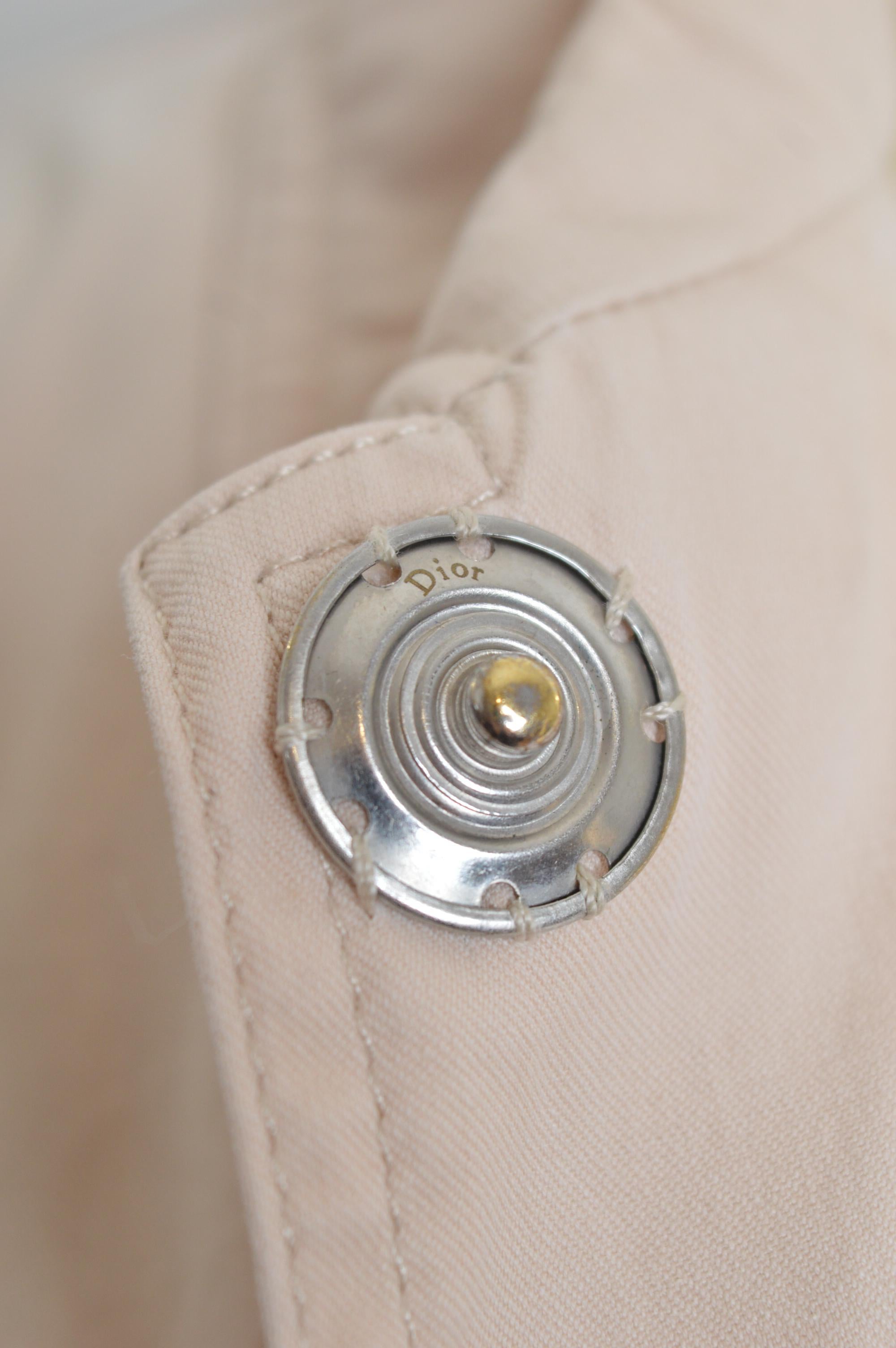 S/S 2007 Christian Dior by John Galliano Chic Cream Boxy Cropped Beige Jacket For Sale 1