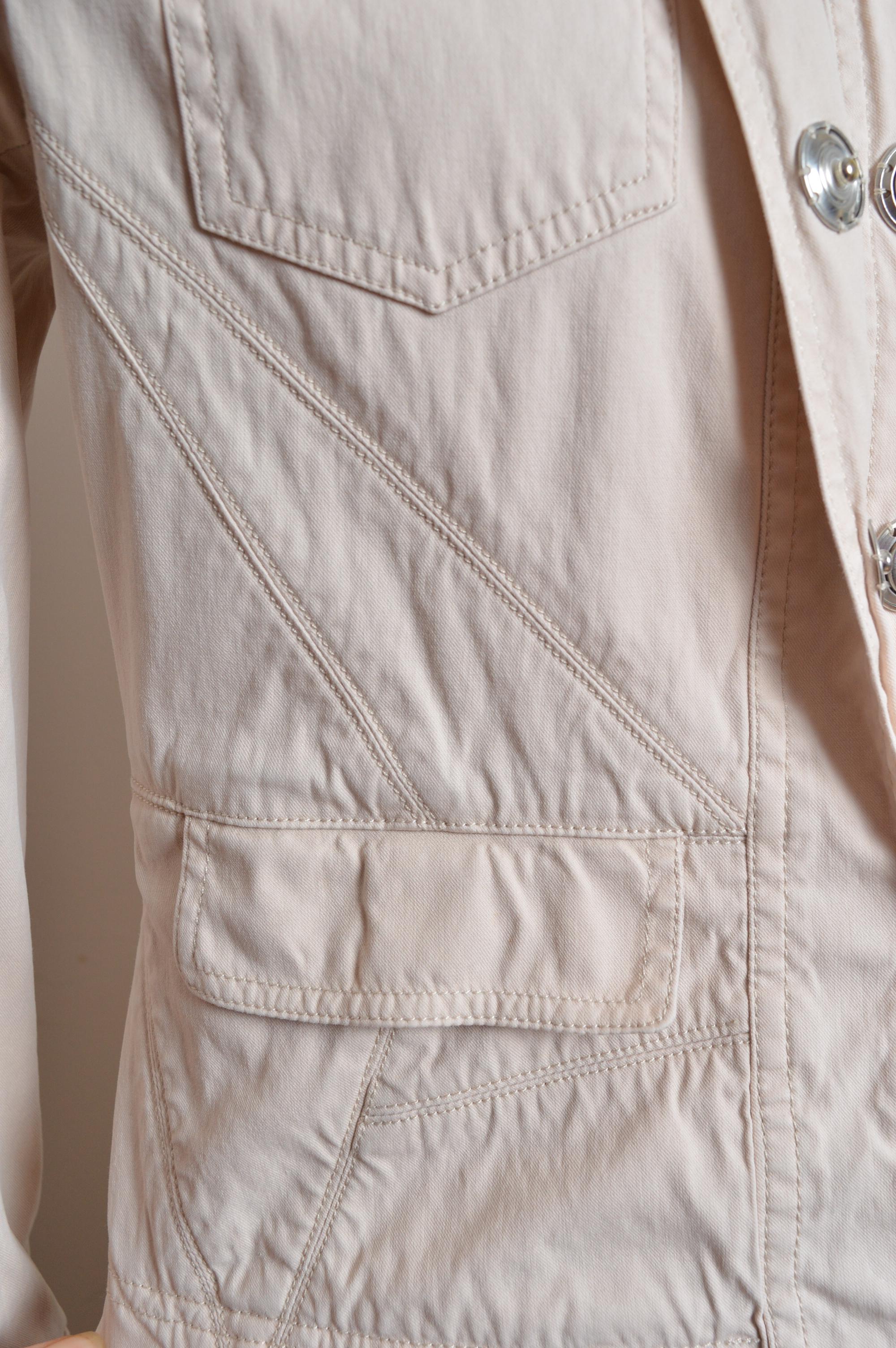 S/S 2007 Christian Dior by John Galliano Chic Cream Boxy Cropped Beige Jacket For Sale 2