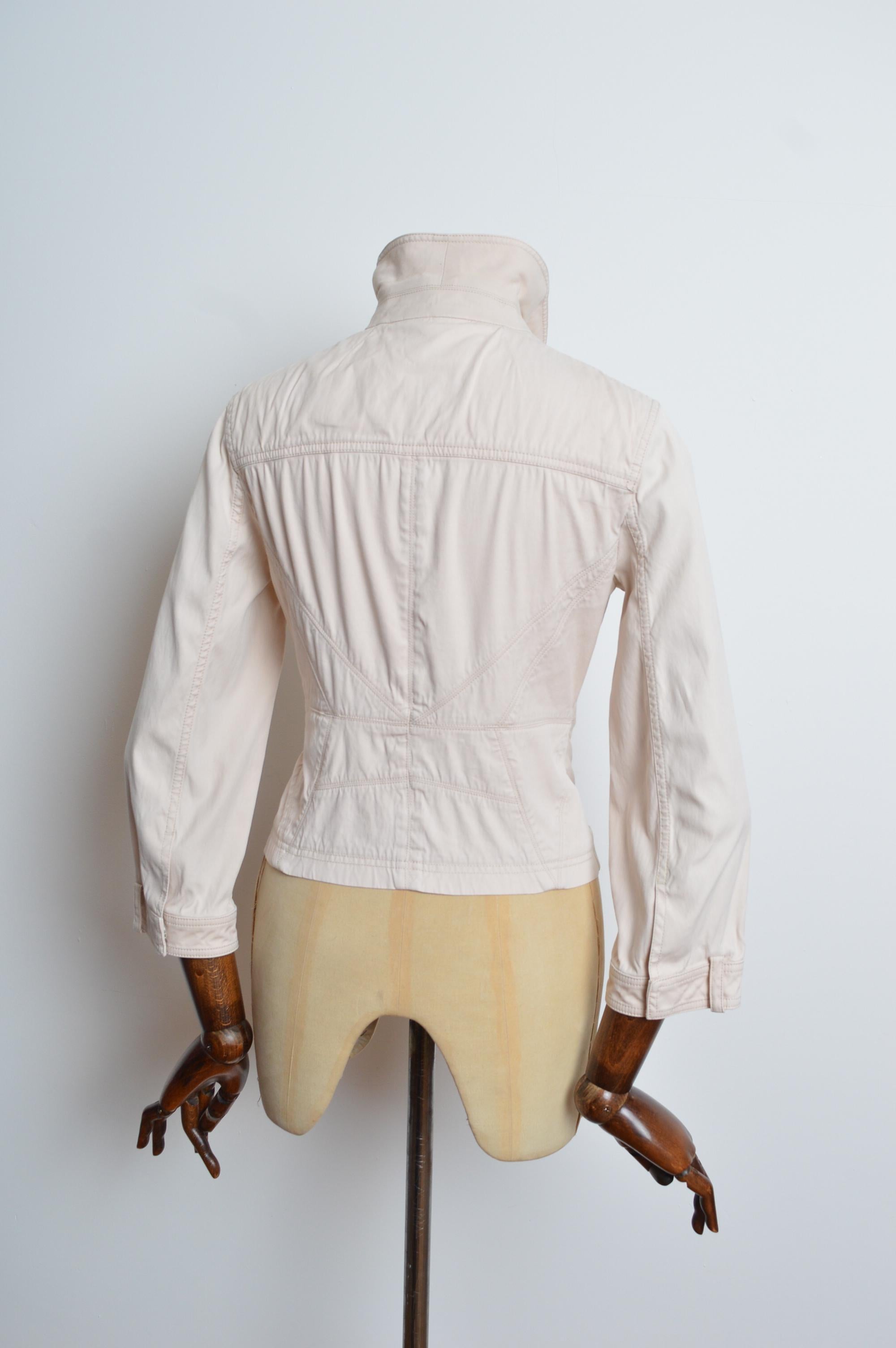S/S 2007 Christian Dior by John Galliano Chic Cream Boxy Cropped Beige Jacket For Sale 4
