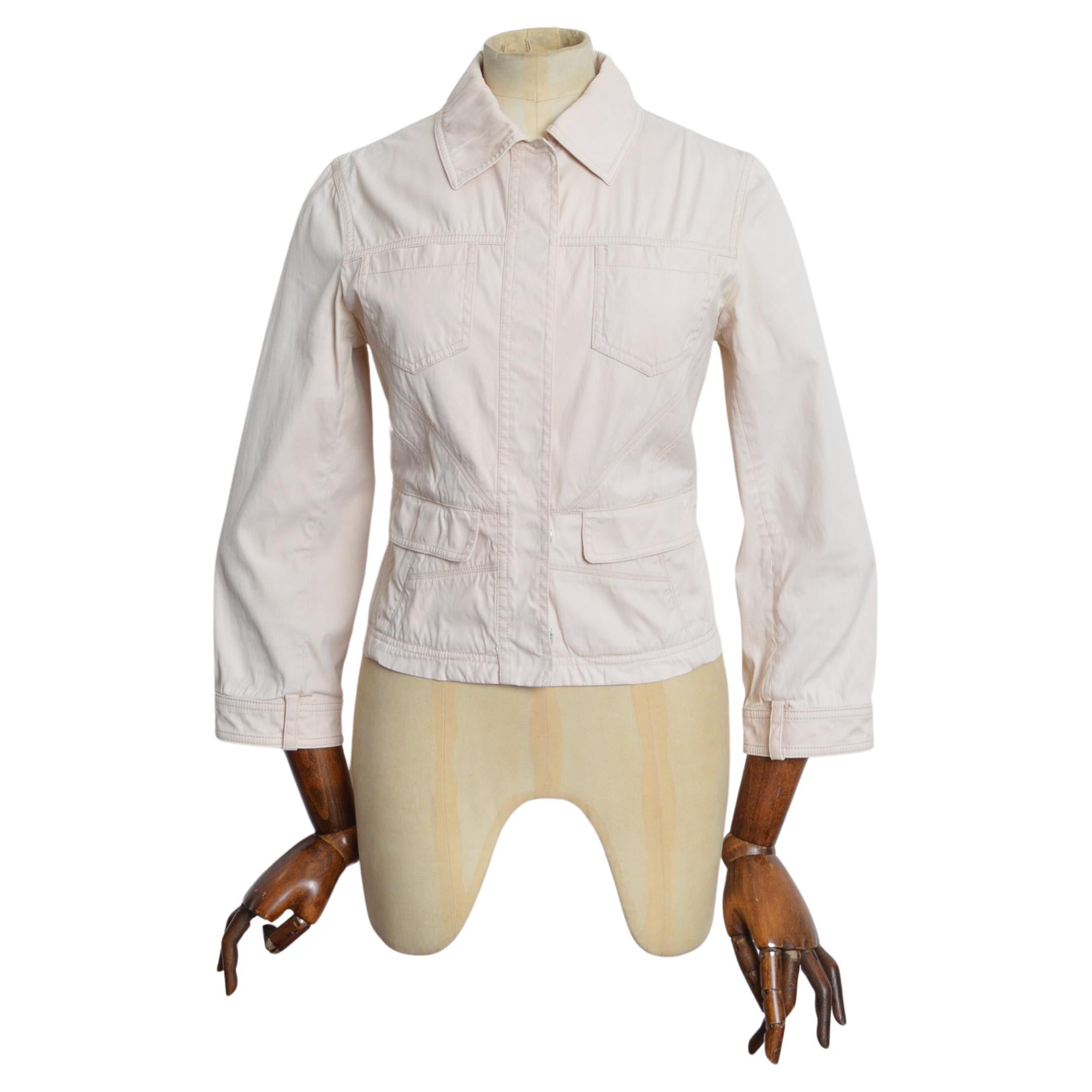 S/S 2007 Christian Dior by John Galliano Chic Cream Boxy Cropped Beige Jacket For Sale