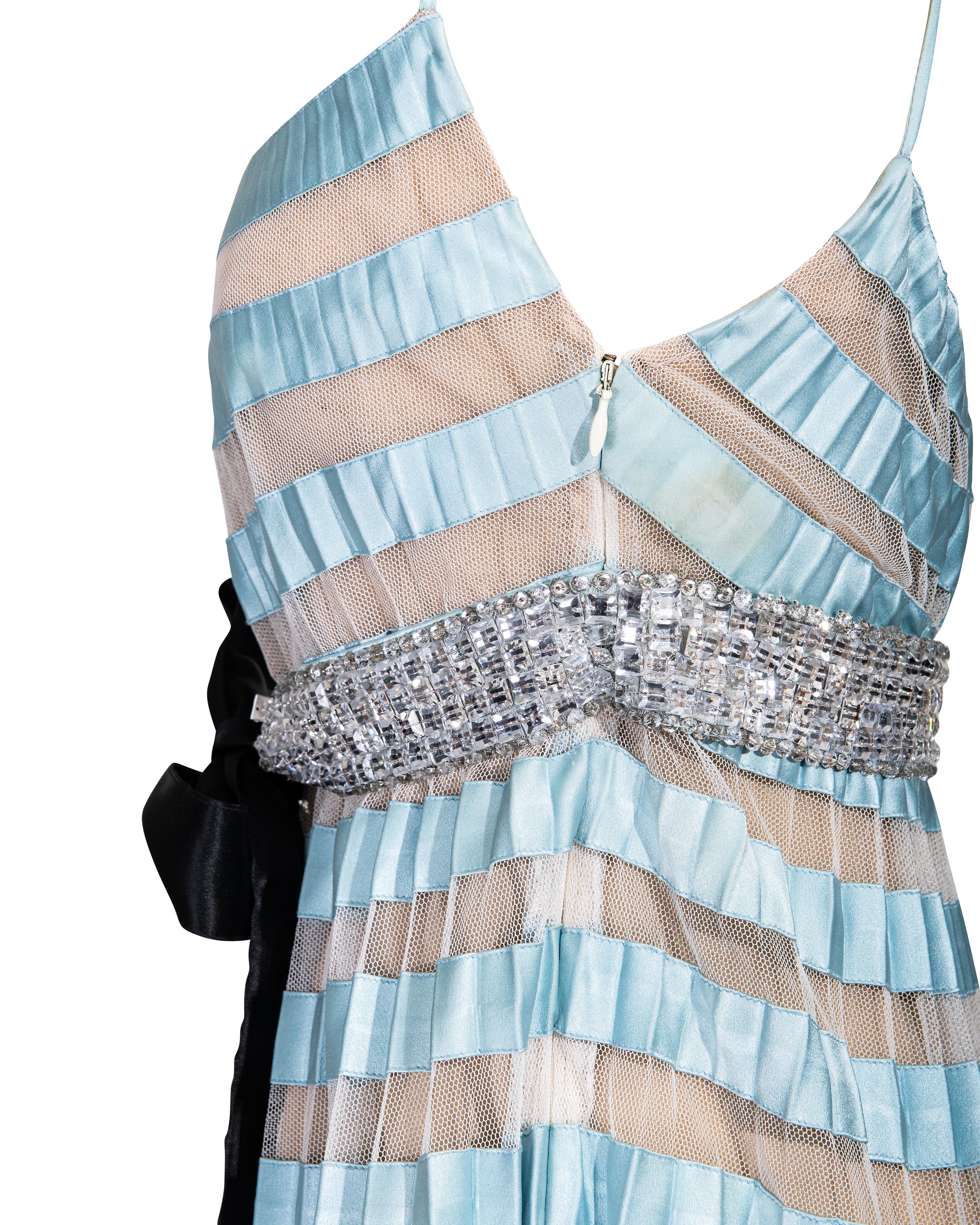 S/S 2007 Valentino - Mini robe plissée - Bleu ciel en vente 8