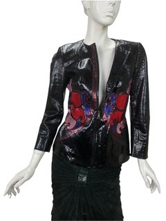 S/S 2007 Vintage Gucci Black Python Leather Jacket