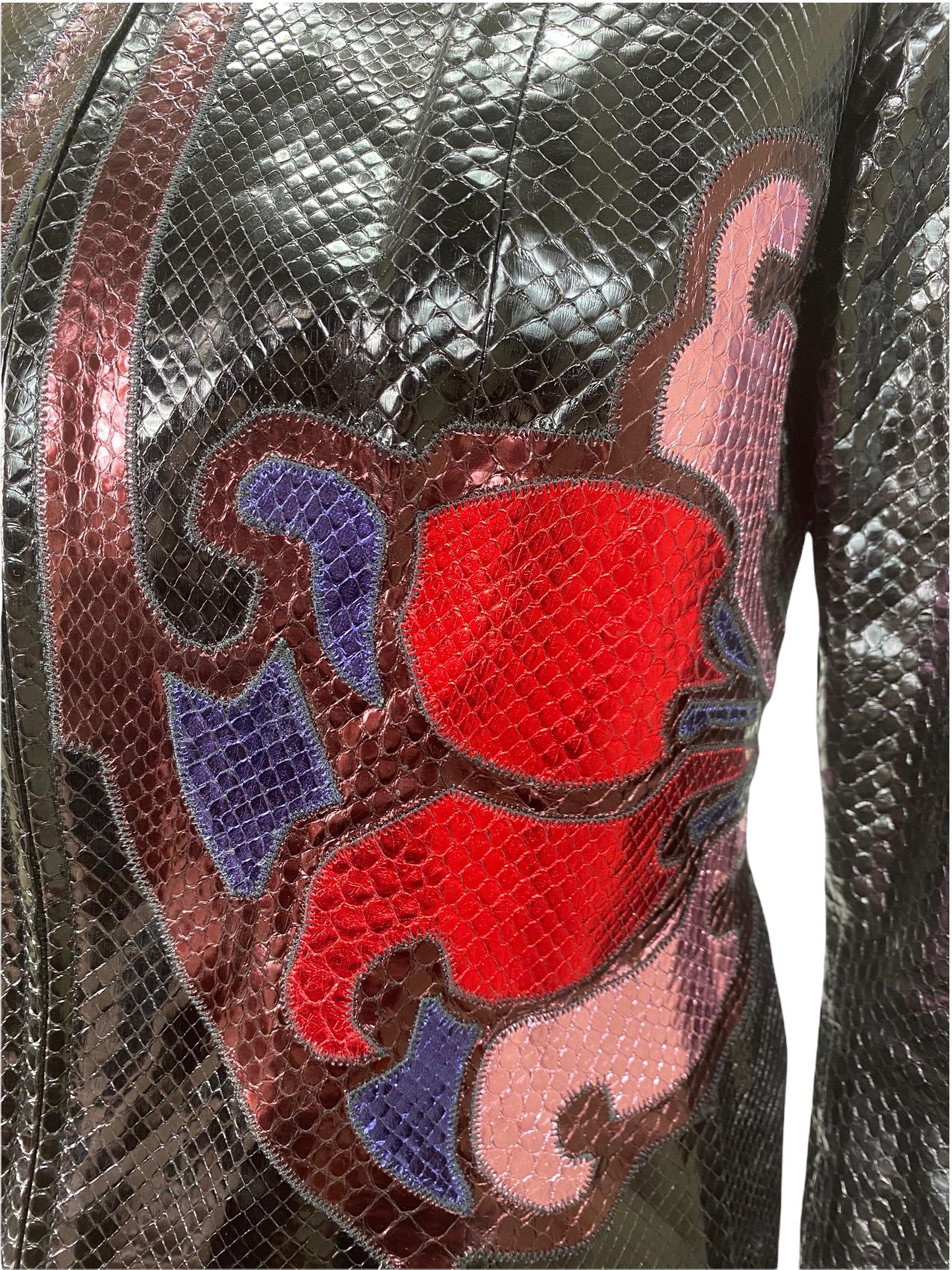 S/S 2007 Vintage Gucci Veste en cuir de python noir Pour femmes en vente
