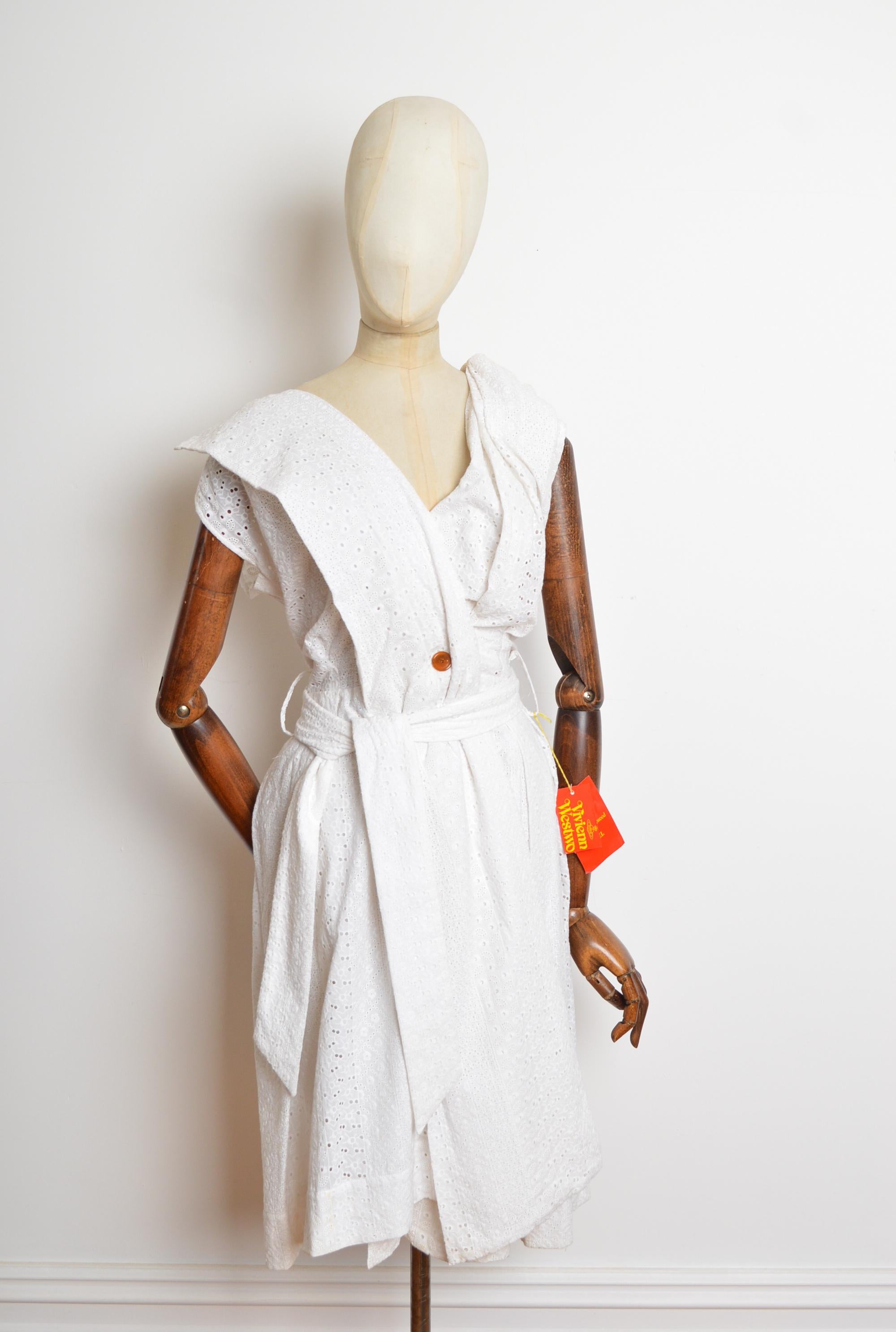 S/S 2007 Vivienne Westwood Weißes Broderie Anglaise Vintage Spitze Tee-Kleid Damen im Angebot