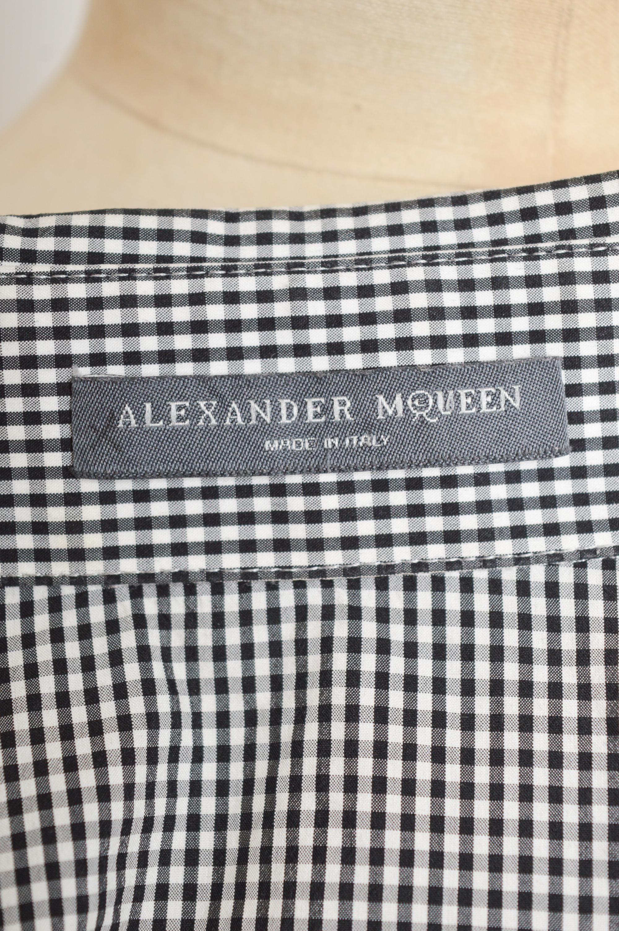 S/S 2008 Alexander McQueen Camisa de manga corta a cuadros de cuadros gingham en venta 8