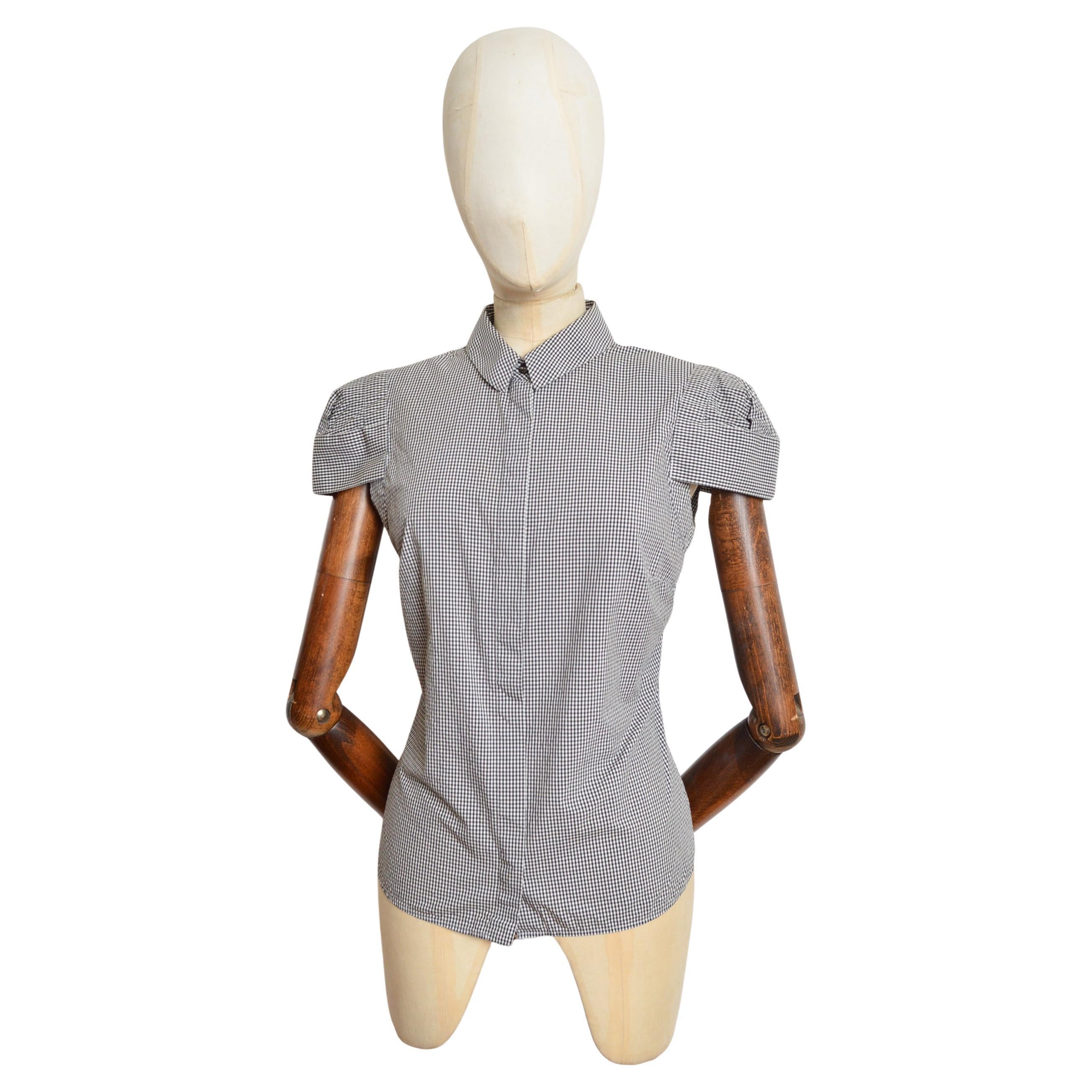 S/S 2008 Alexander McQueen Camisa de manga corta a cuadros de cuadros gingham en venta