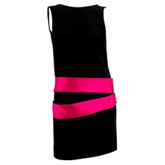 S/S 2008 Alexander McQueen 'La Dame Bleue' Pink Satin Ribbon Black Dress
