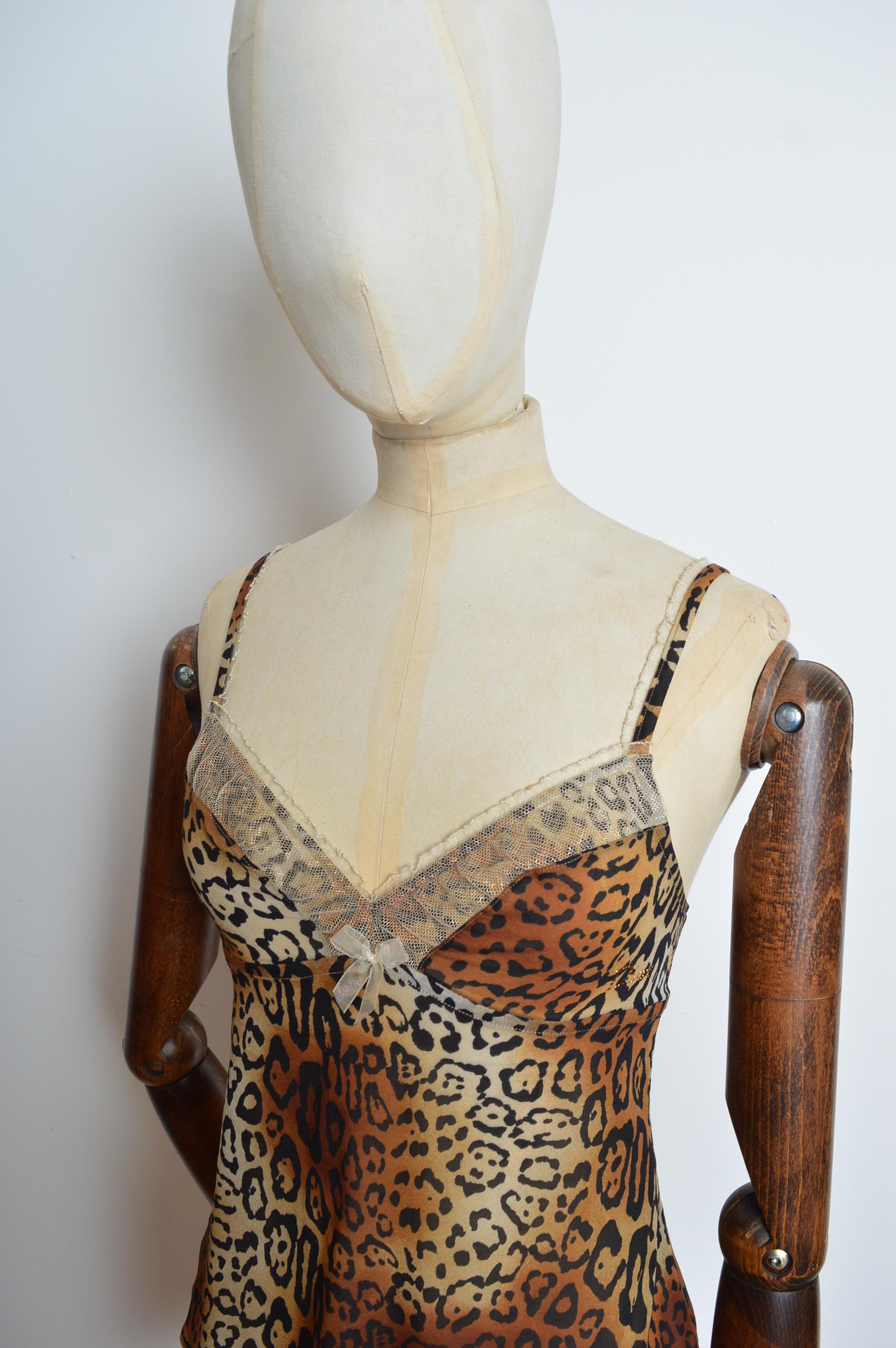 Women's S/S 2008 Christian Dior by John GALLIANO leopard print Silk Camisole - Vest Top