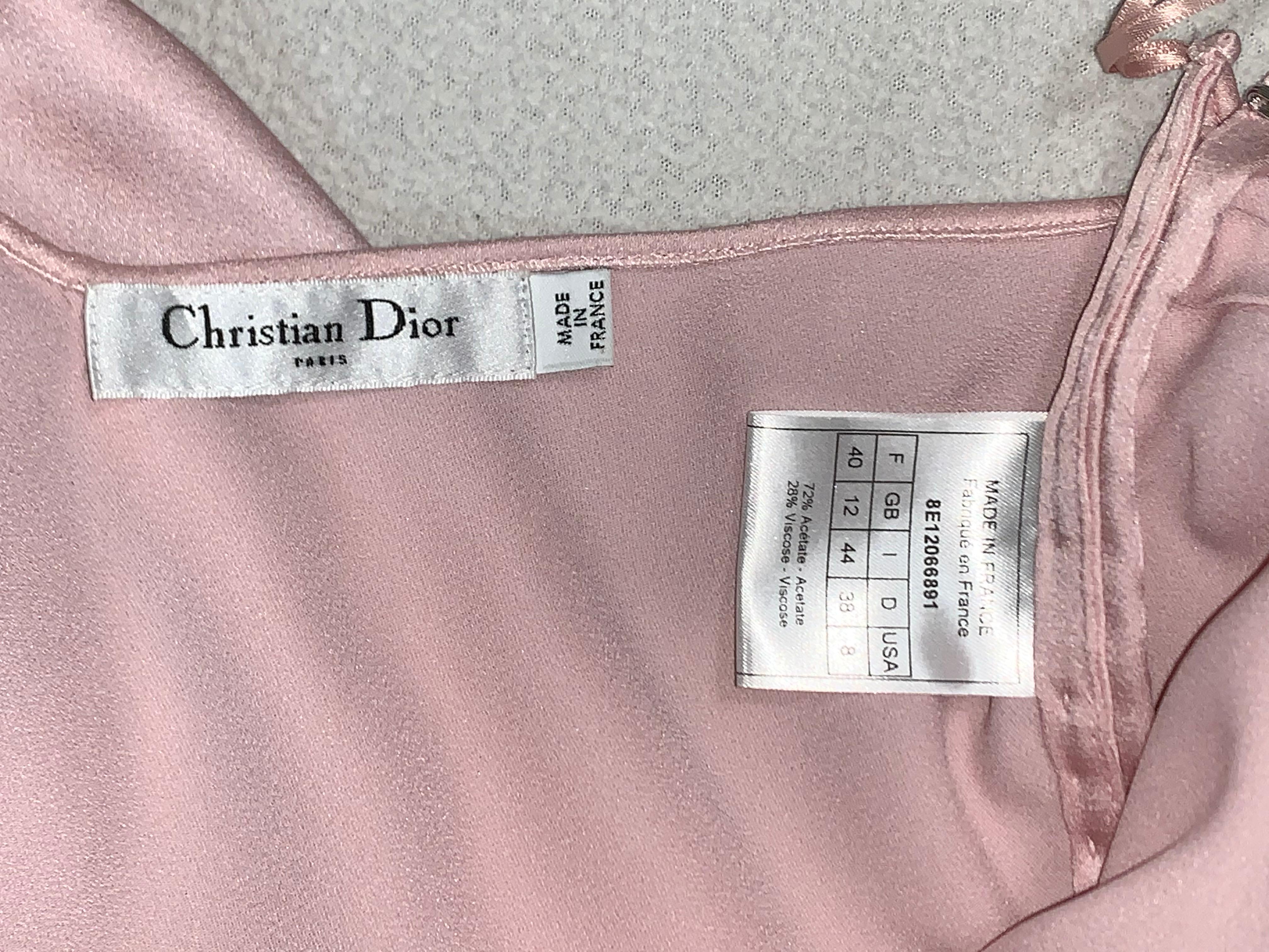 S/S 2008 Christian Dior John Galliano Runway Pastel Pink Satin Long ...