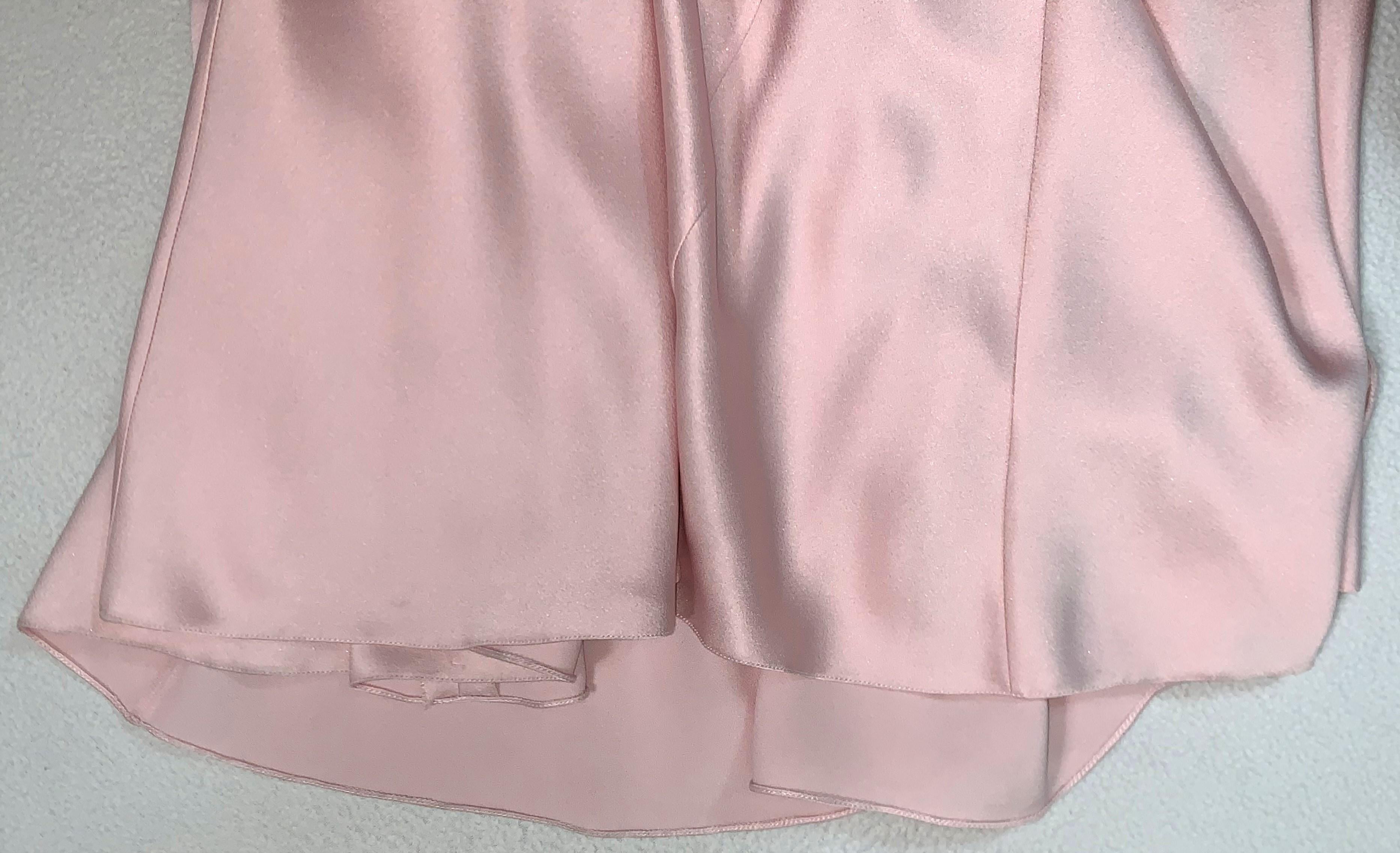 S/S 2008 Christian Dior John Galliano Laufsteg Pastellrosa Satin Langes Kleid Kleid Damen