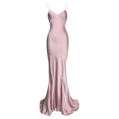 S/S 2008 Christian Dior John Galliano Runway Pastel Pink Satin Long Gown Dress