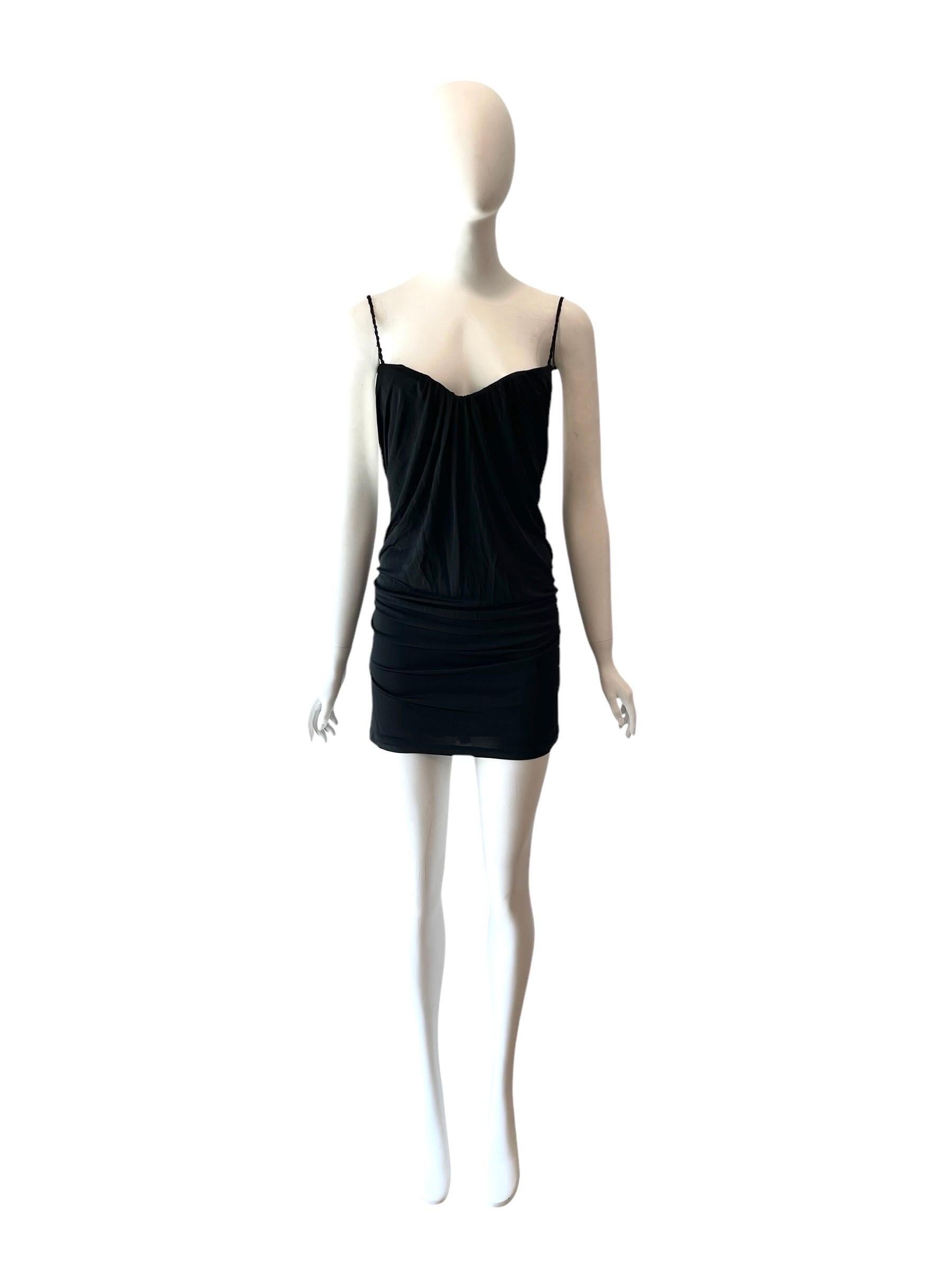 S/S 2008 Dsquared2 Runway Black Backless Mini Dress

CONDITION: Good- there is tape residue inside the bra area
Viscose fabric
Made in Italy
Chest: open, Waist: 21-40